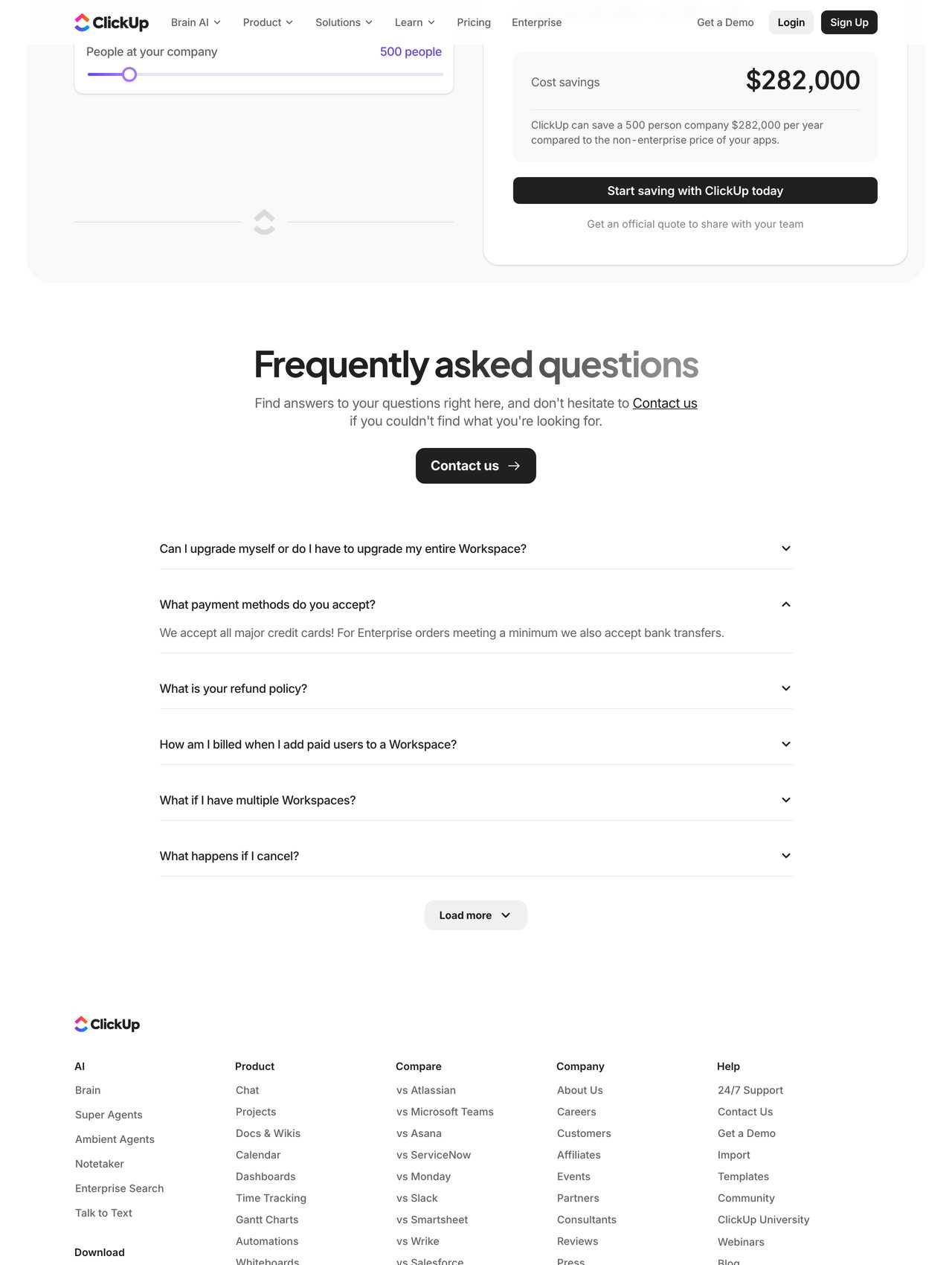 ClickUp Forms pricing screenshot — Free Forever plan alongside Unlimited and Business tiers