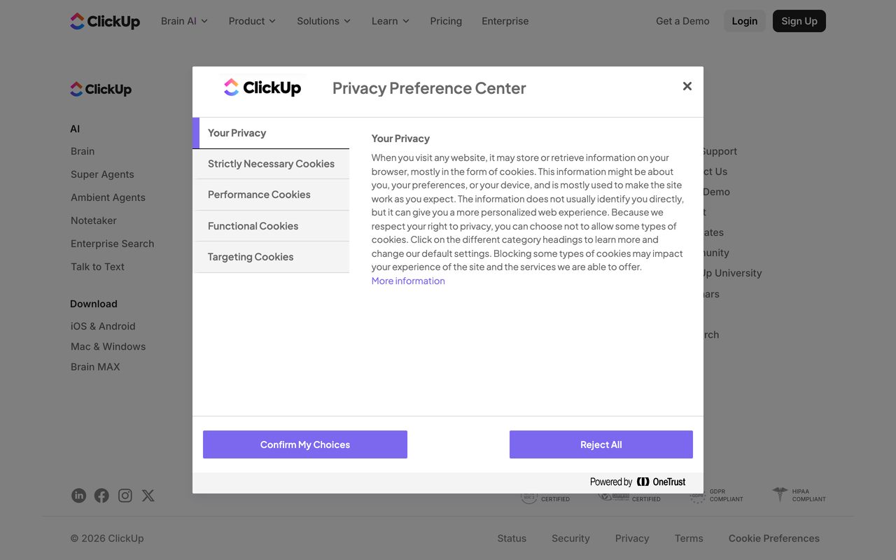 ClickUp Forms product screenshot — a submission appearing as a new task in a list view
